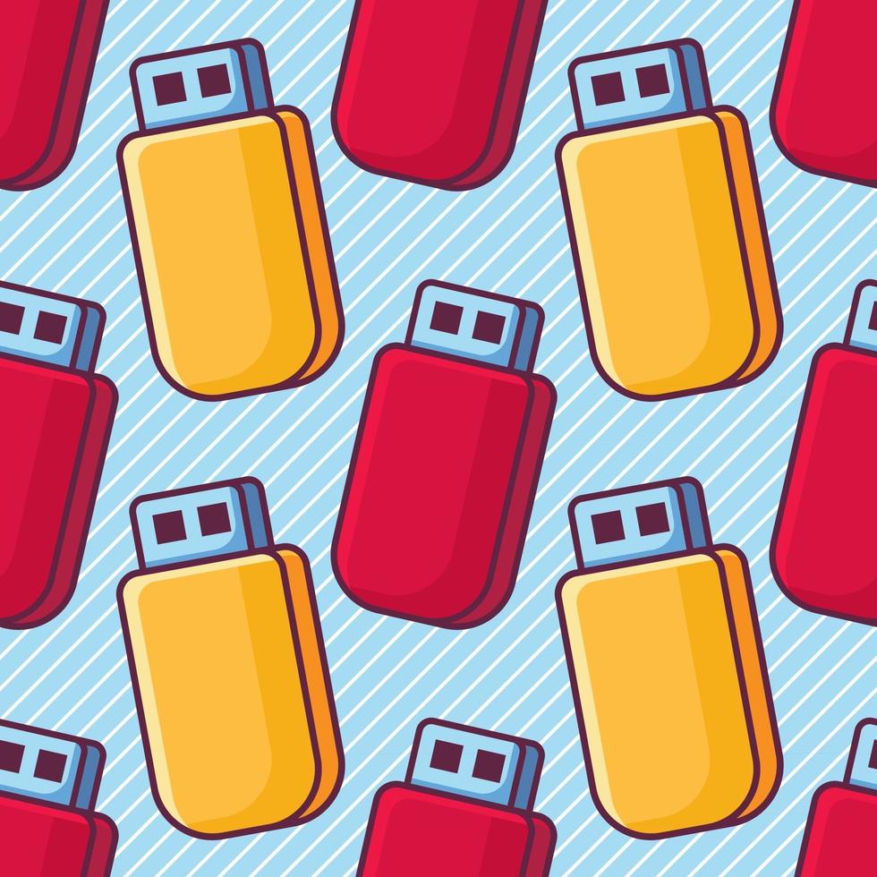 usb flash drive seamless pattern illustration vector