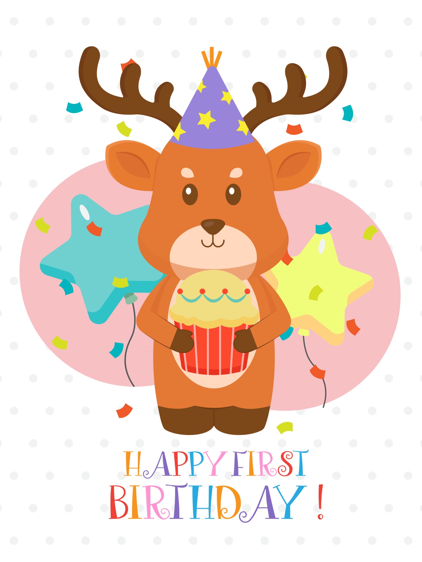 lovely-first-birthday-card-design-2766739-vector-art-at-vecteezy