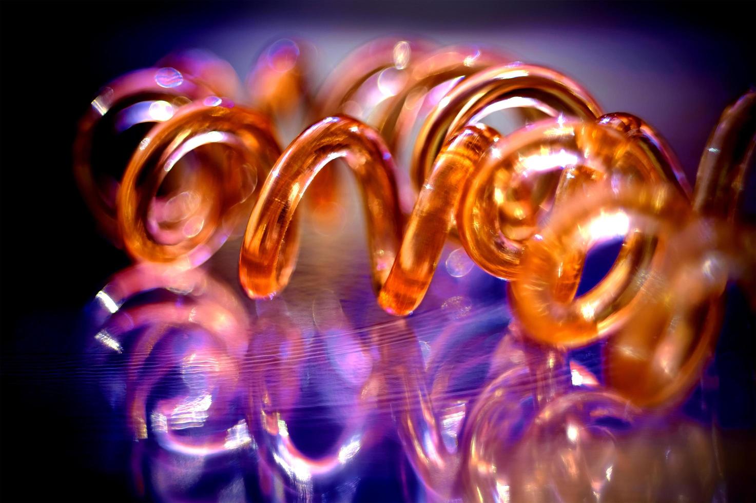 Abstract coiled object in abtract colors photo