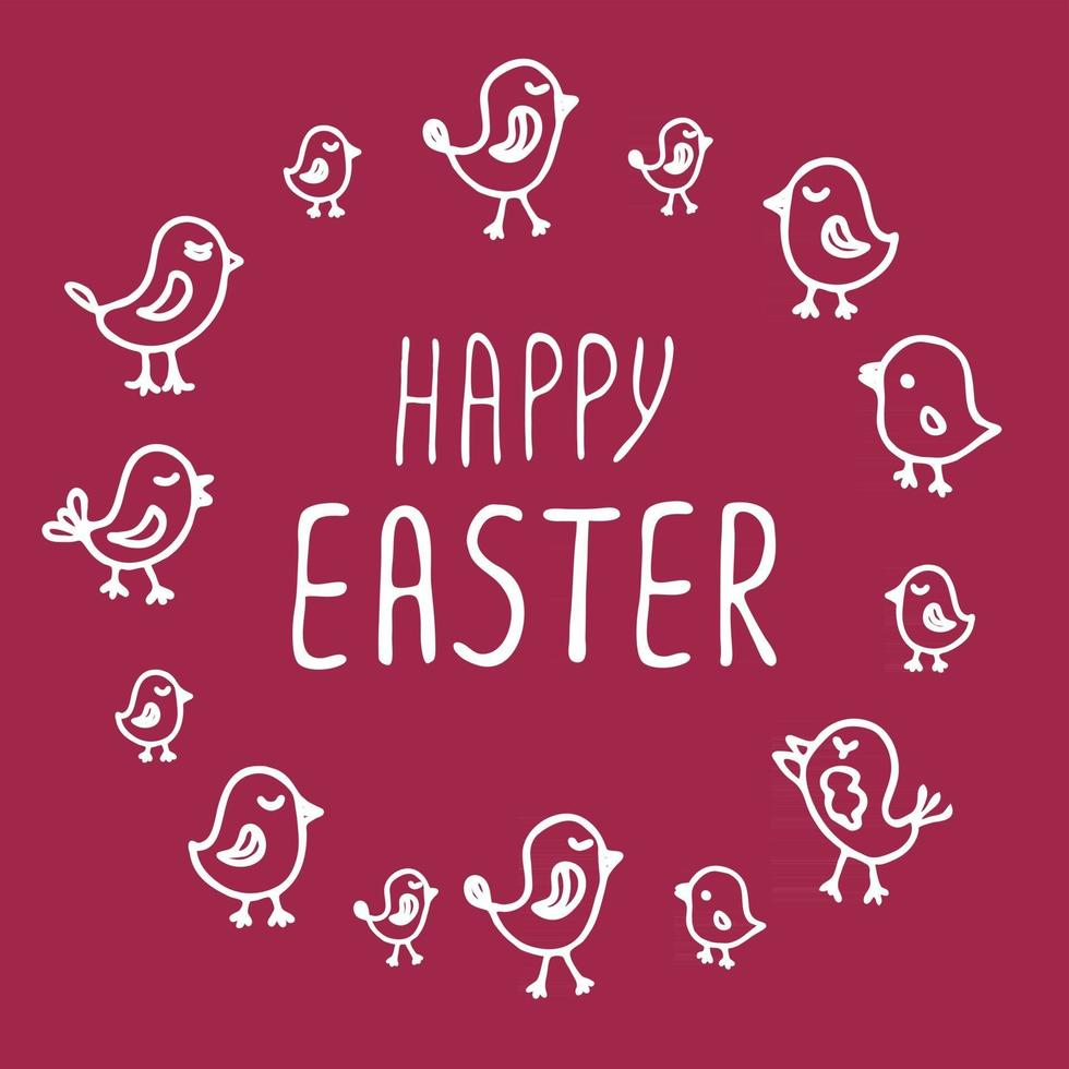 Easter greeting card with hand drawn lettering vector