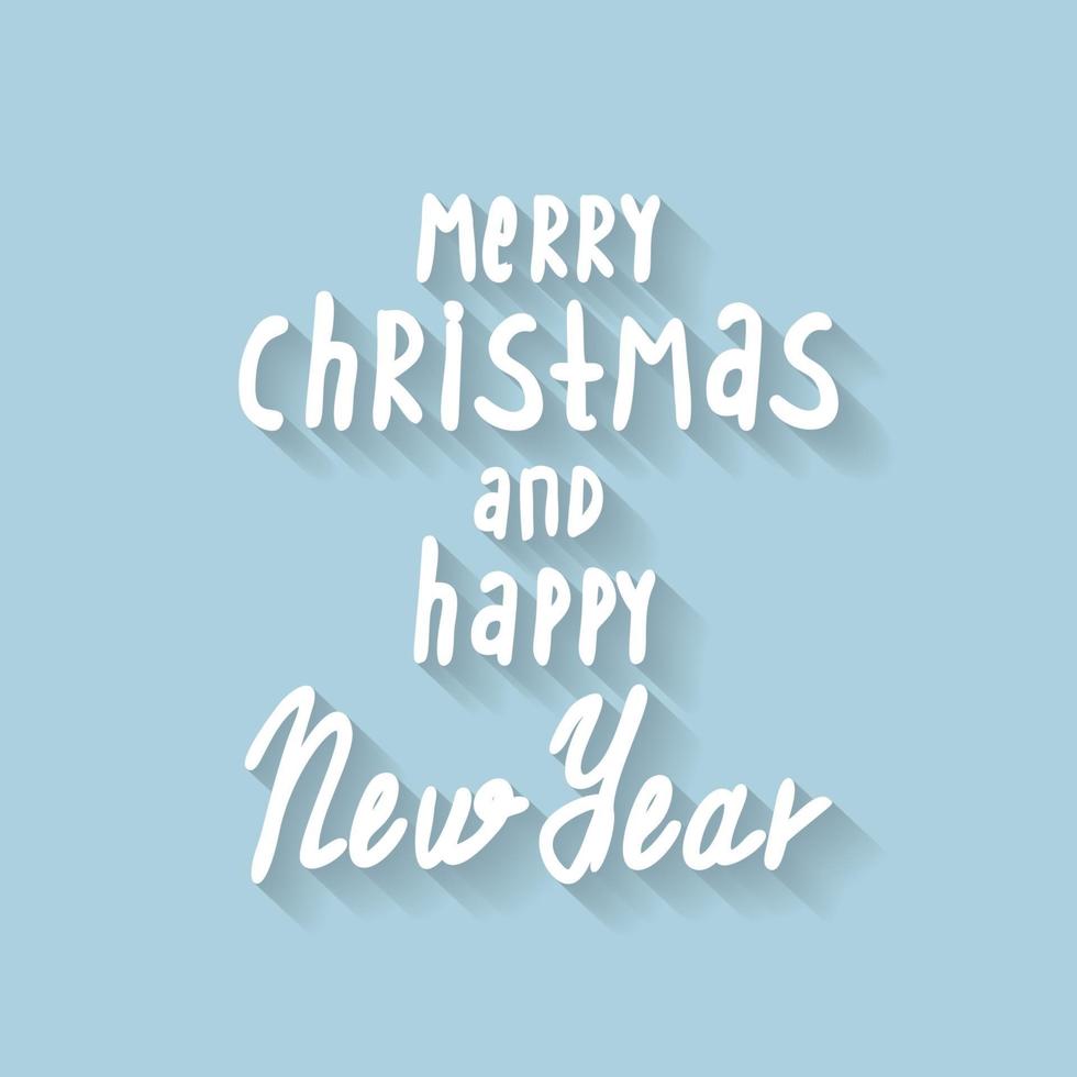 Merry Christmas and Happy New Year greeting card. vector