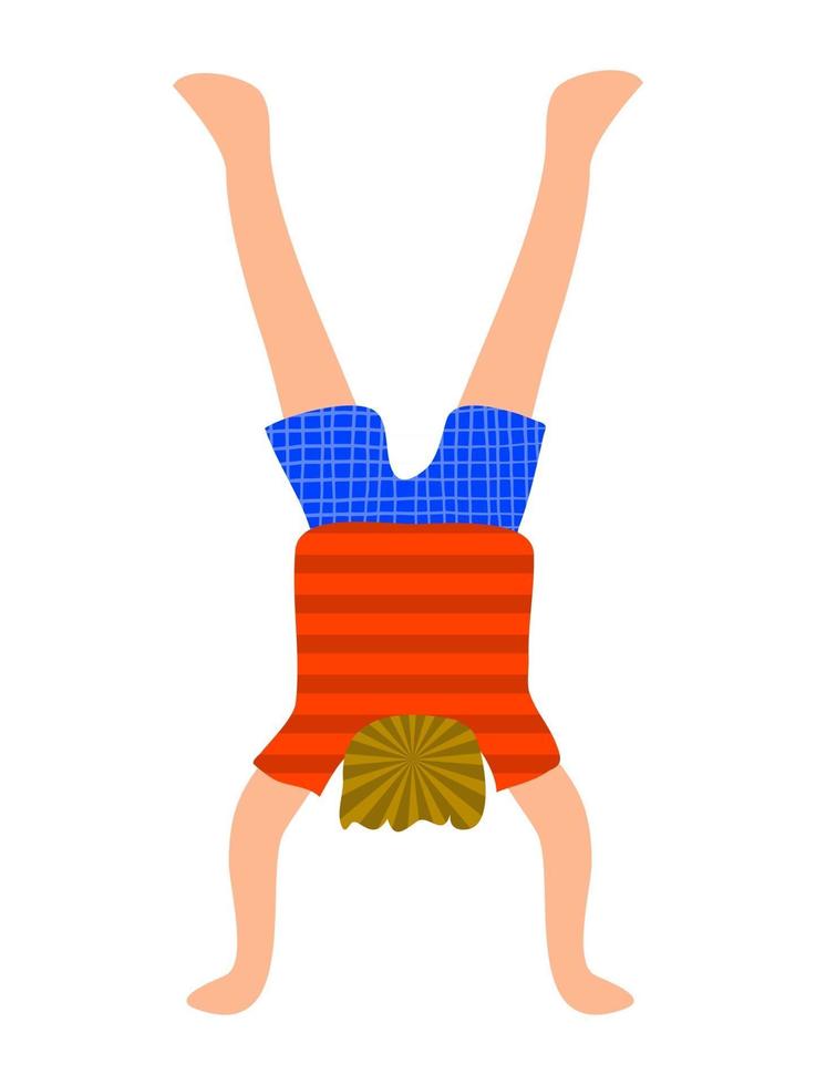 Fit Boy Doing Handstand vector