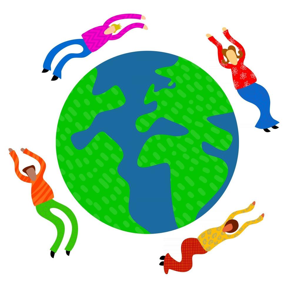 World Travel Globe People vector