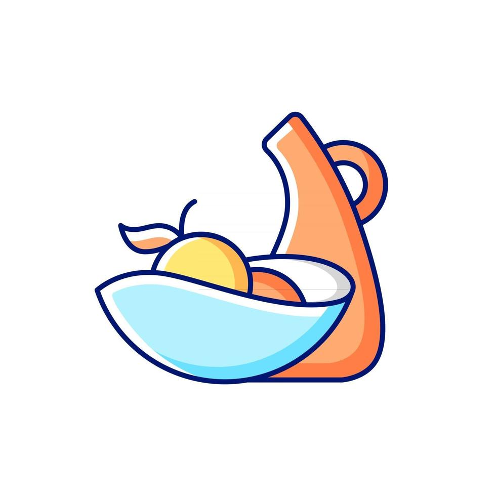 Irregular shape tableware RGB color icon. Isolated vector illustration. Designers create beautiful plate. Not typical looking dinnerware. Special dinner accessories simple filled line drawing.