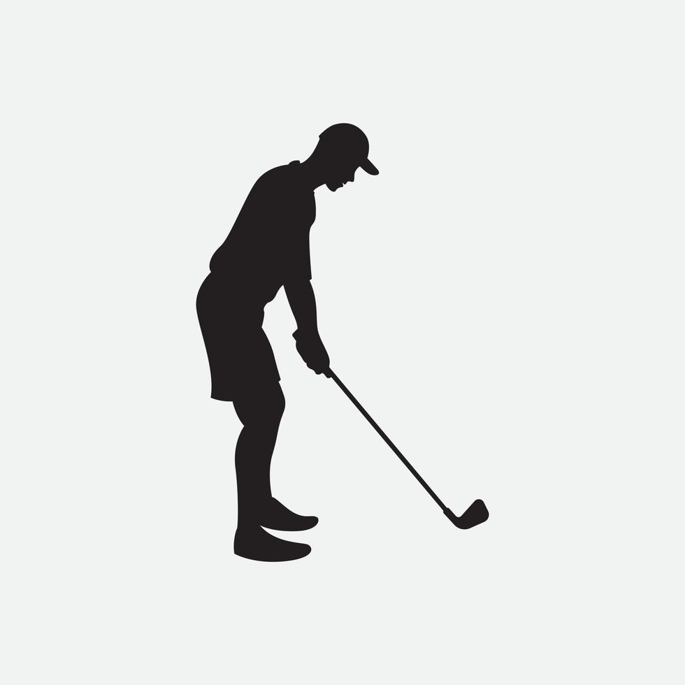 Playing golf pose vector illustration symbol