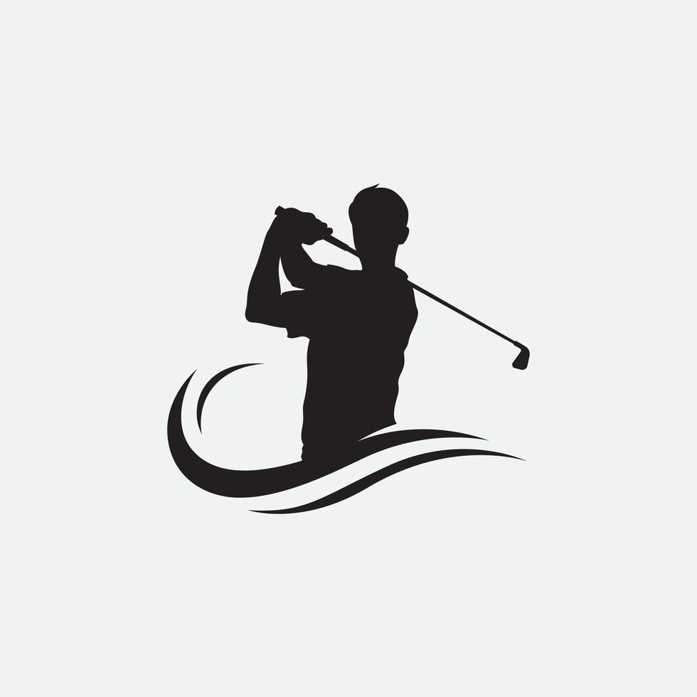 Playing golf pose vector illustration symbol