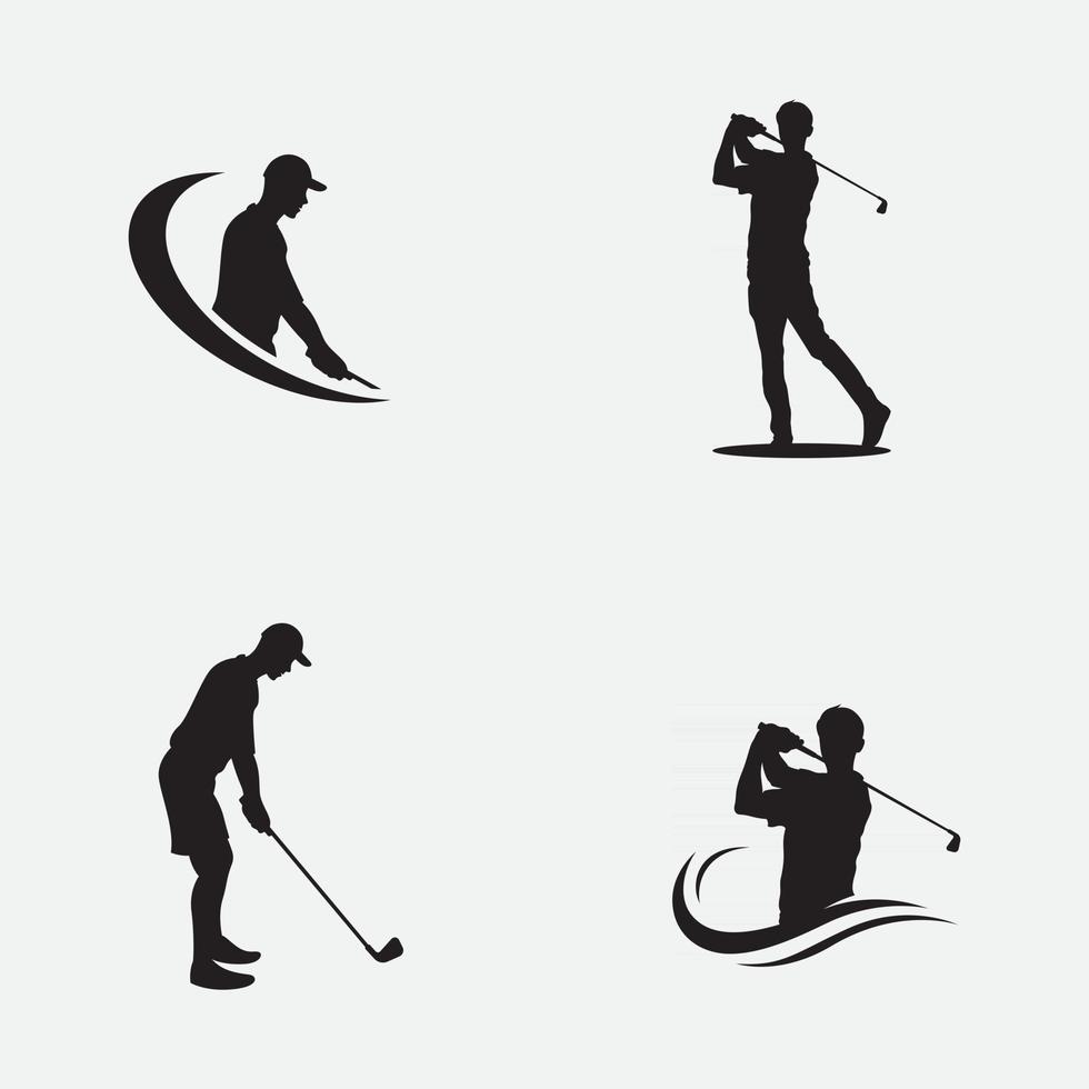 jugando golf pose vector ilustración símbolo