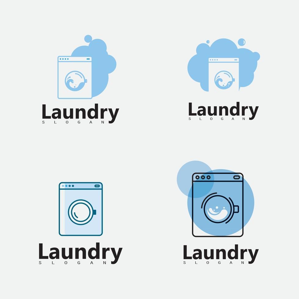 Laundry Washing Machine Logo With Circle for your laundry business icon vector