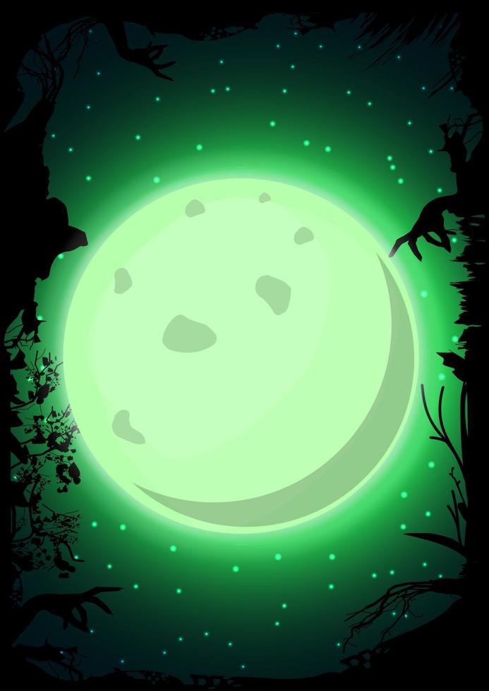 Halloween vertical green frame template for your arts vector
