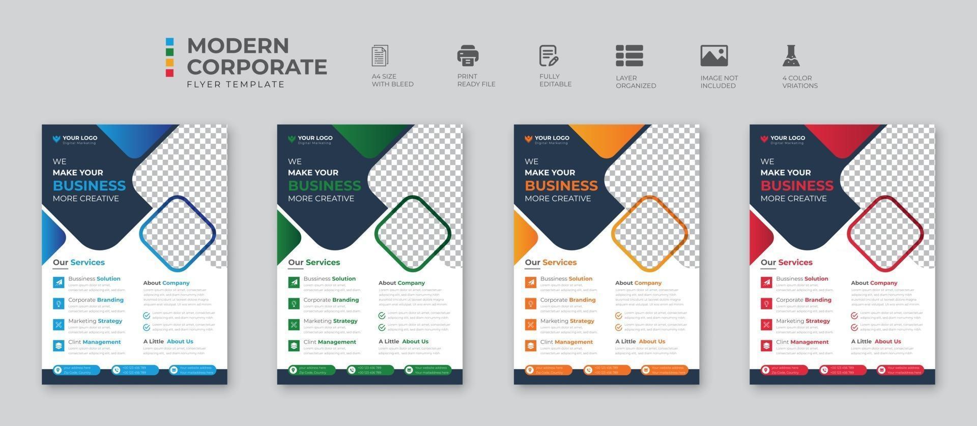 Corporate Business flyer template vector design Flyer Template Intended For Graphic Design Flyer Templates Free