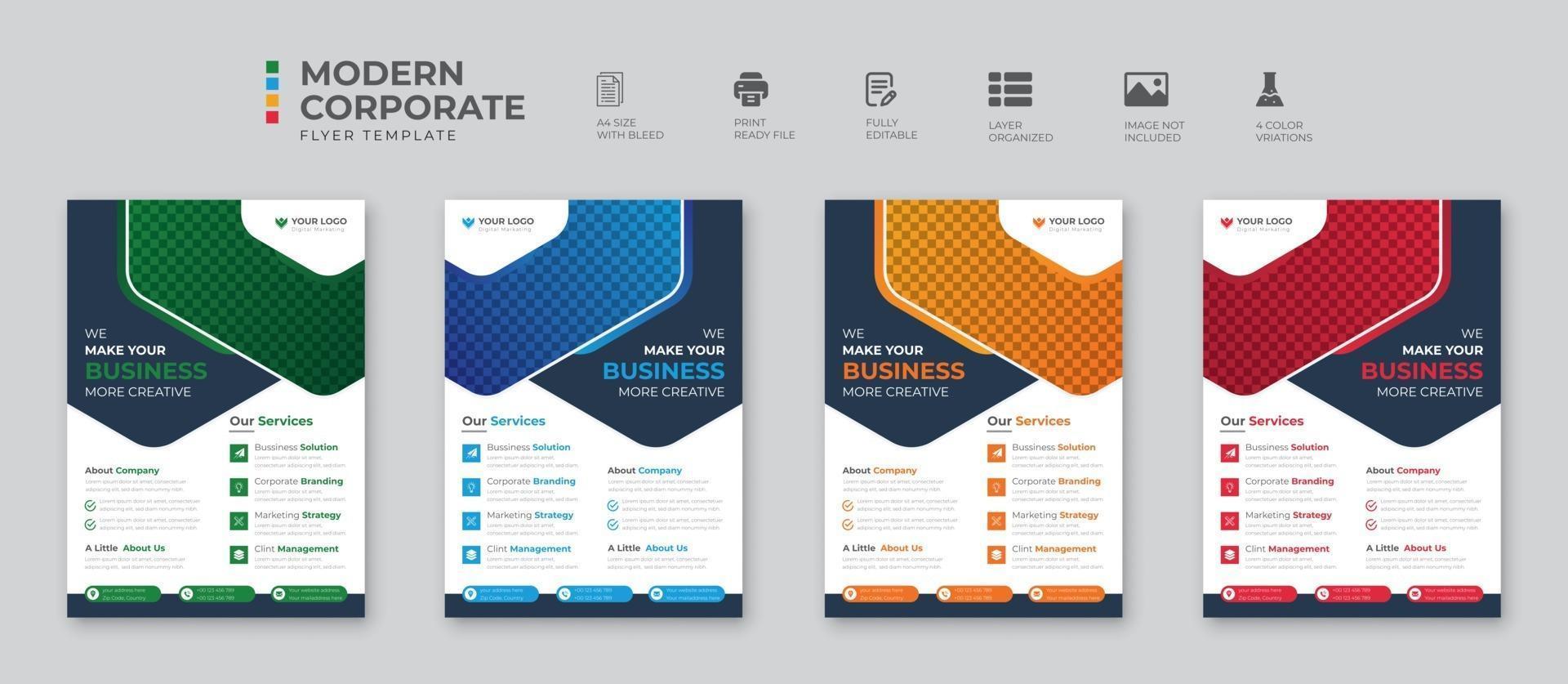 Corporate business flyer design template vector