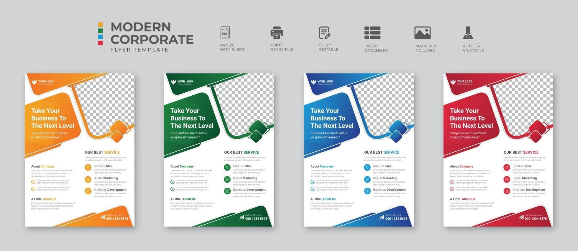 Corporate business digital marketing agency flyer design vector