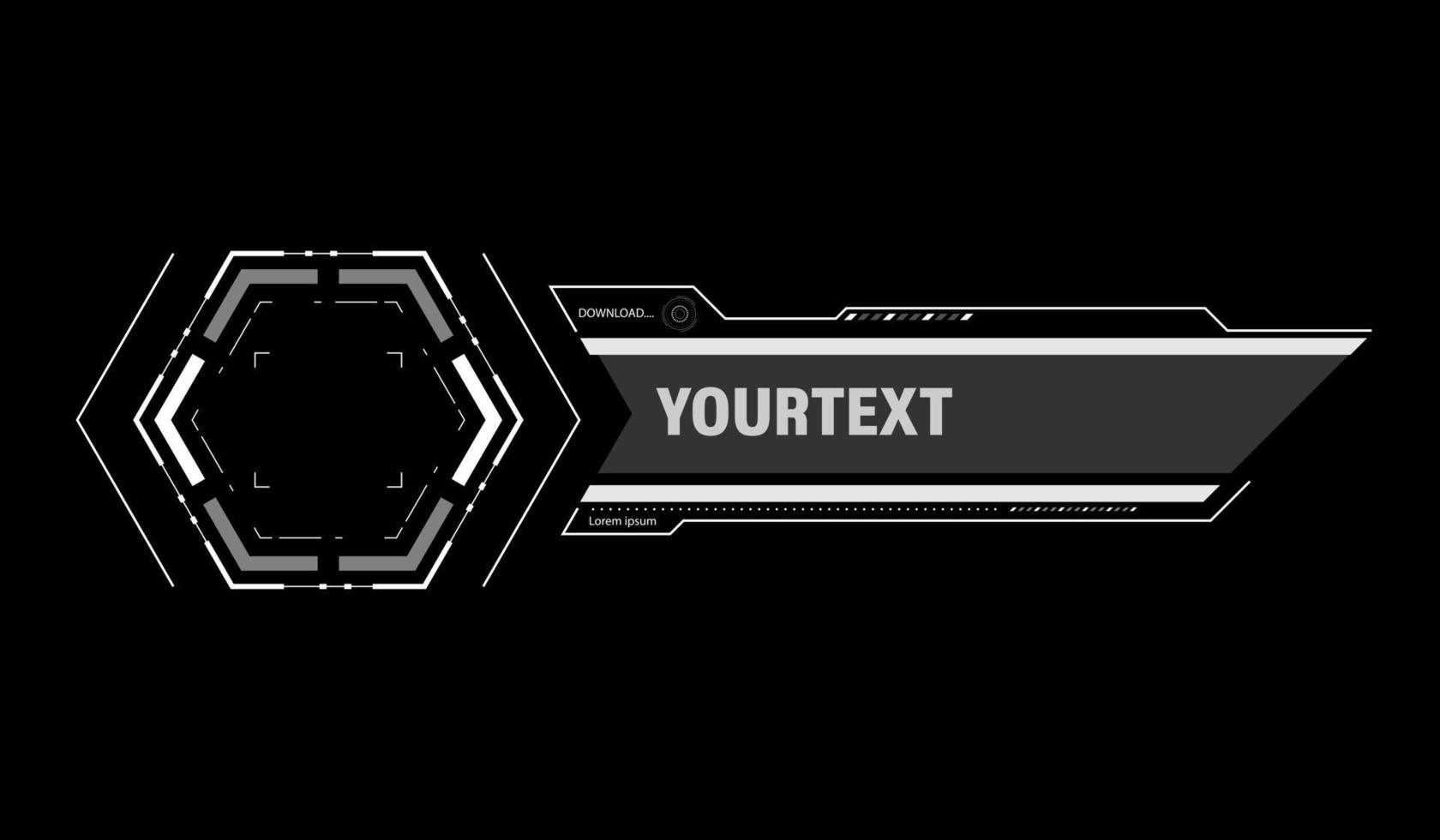 Futuristic lower third. Sci-fi design template for channel, news, information call box bars and modern digital info boxes. vector