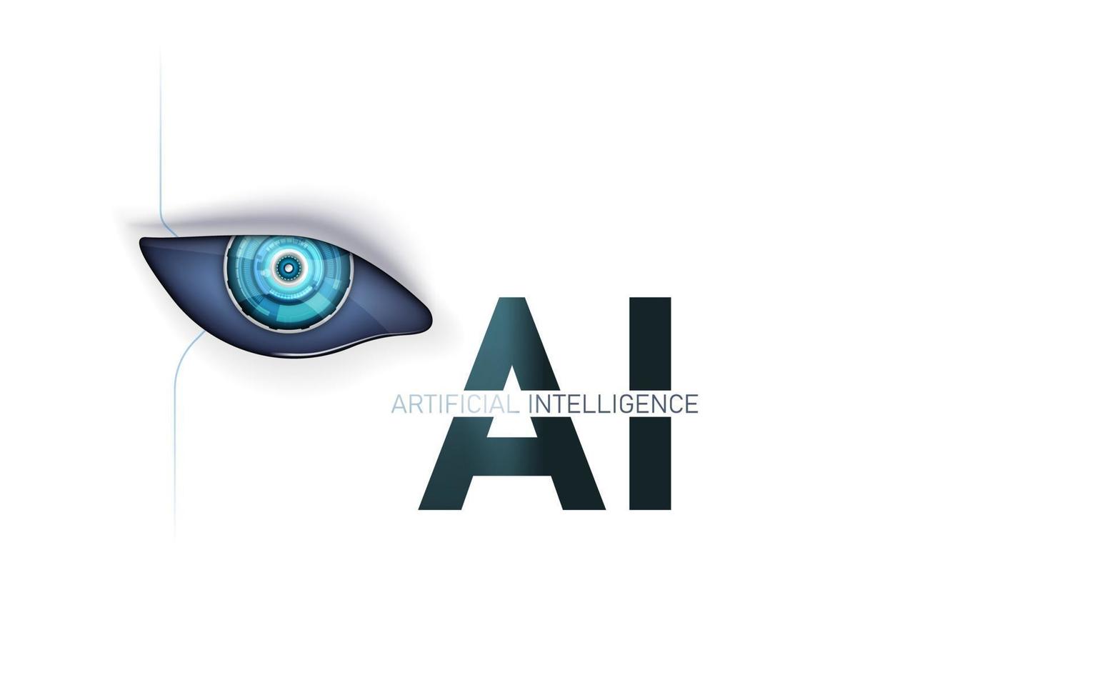 Artificial Intelligence Logo. Artificial Intelligence and Machine Learning Concept. Vector symbol AI.