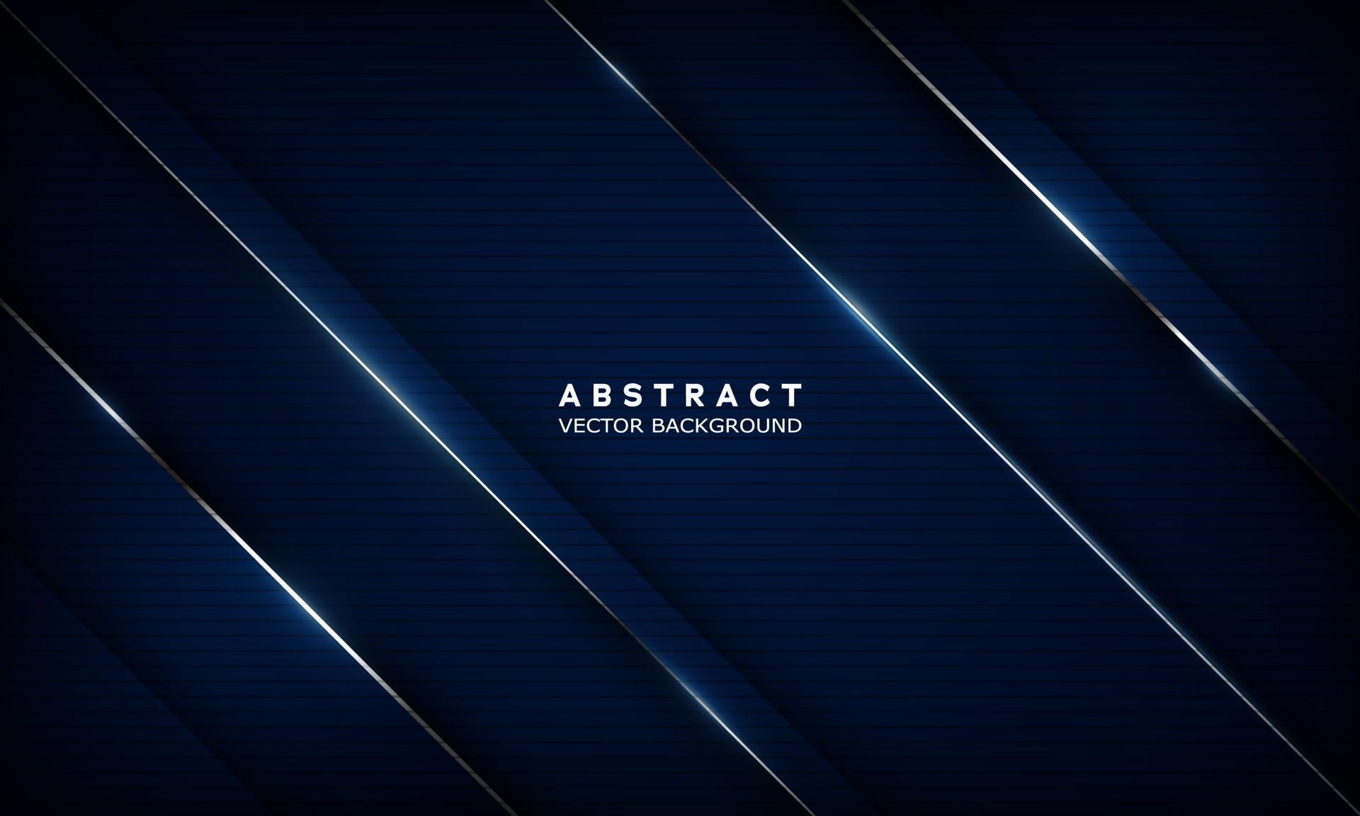 Vector geometric navy blue abstract background with metallic lines