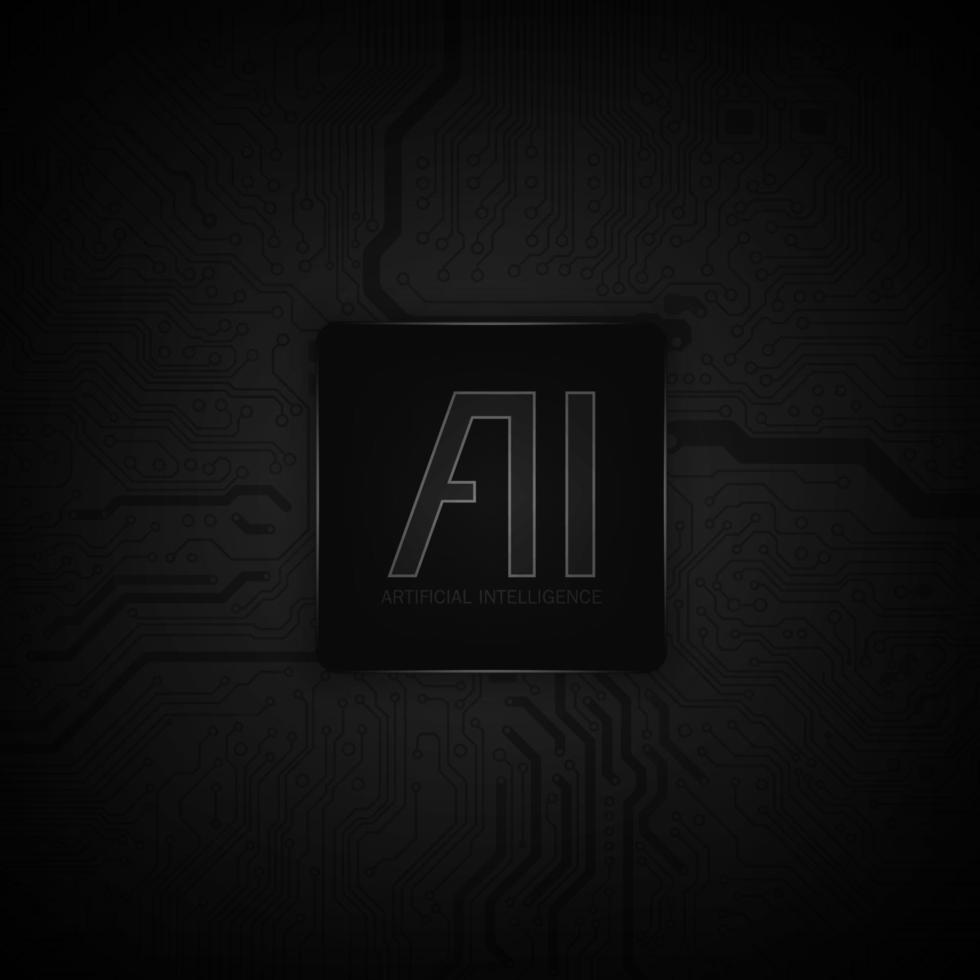 Ai chipset on circuit board in futuristic concept suitable for future technology vector