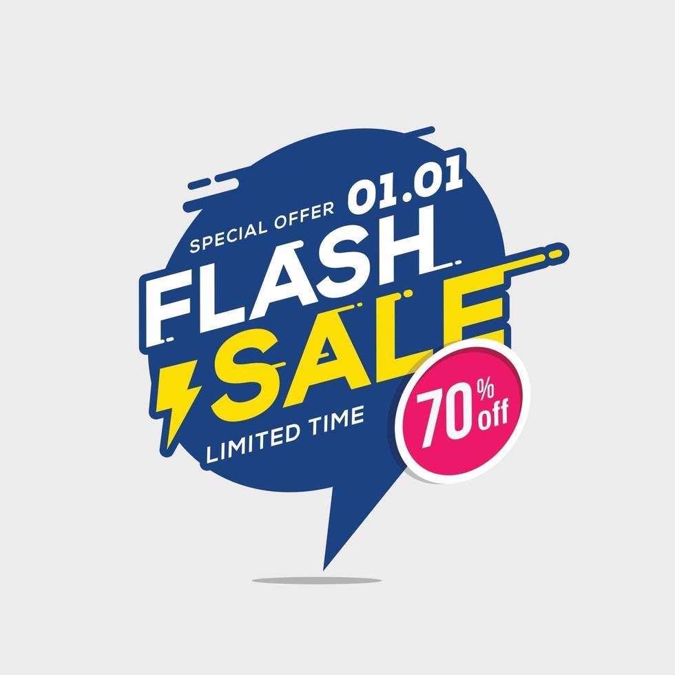 Flash sale banner template special offer with thunder vector