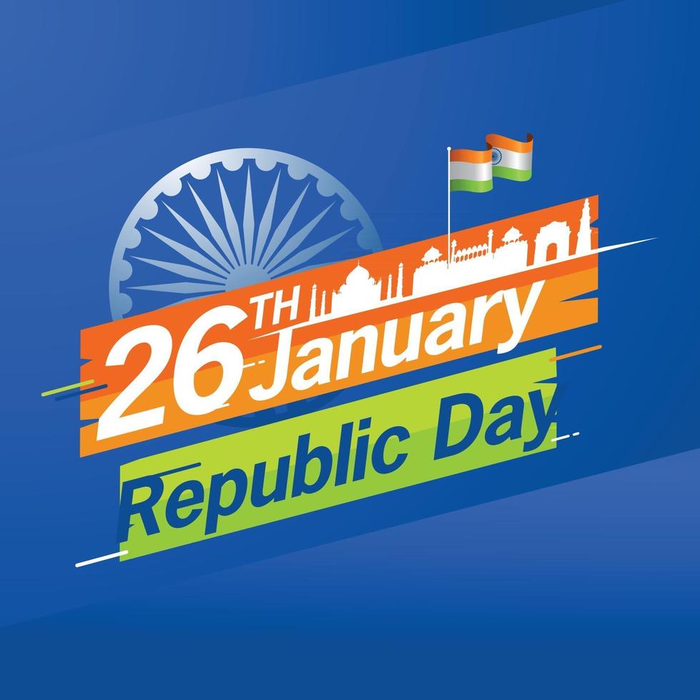 Ilustración de vector de día de la república india 26 de enero