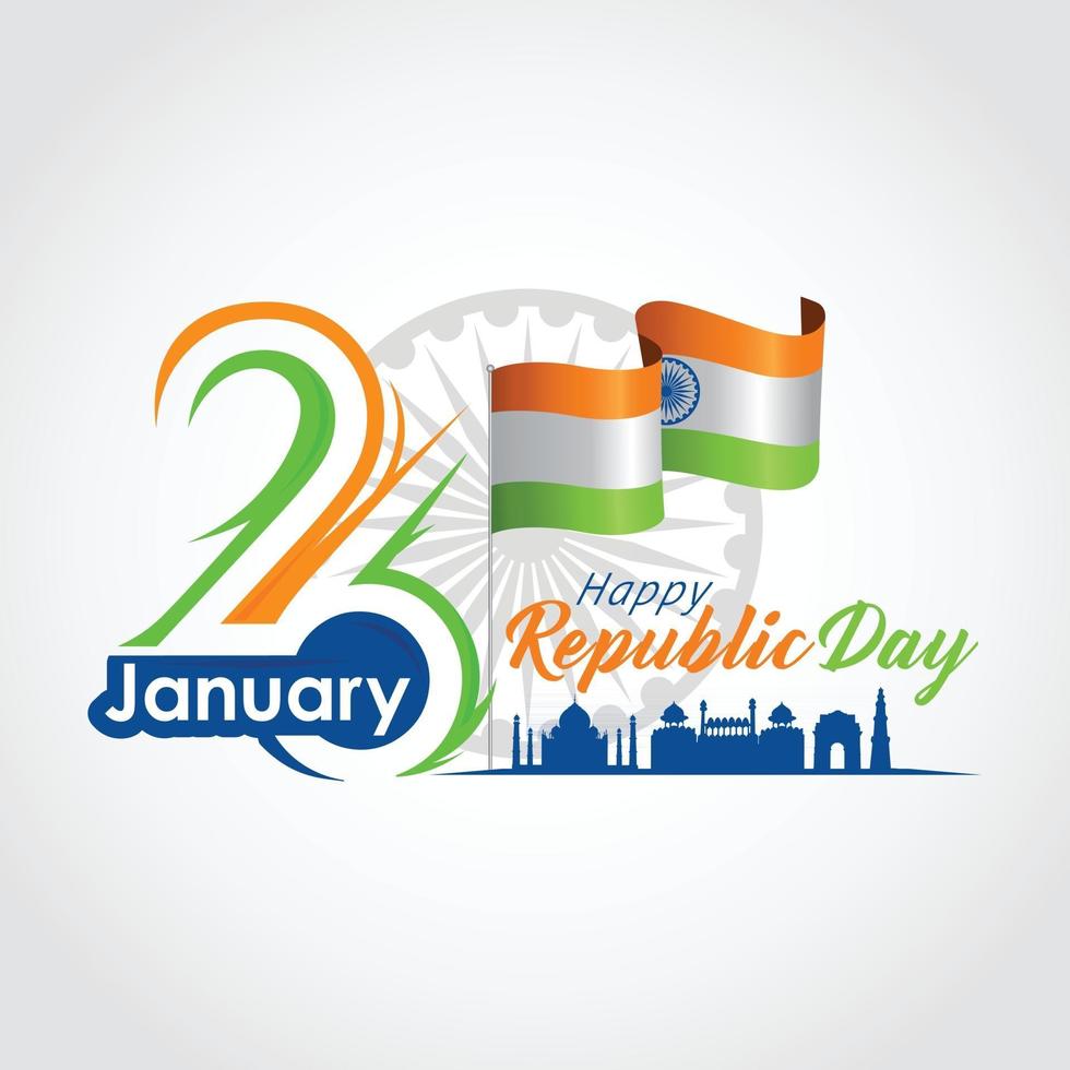 Indian republic day 26 January vector illustration