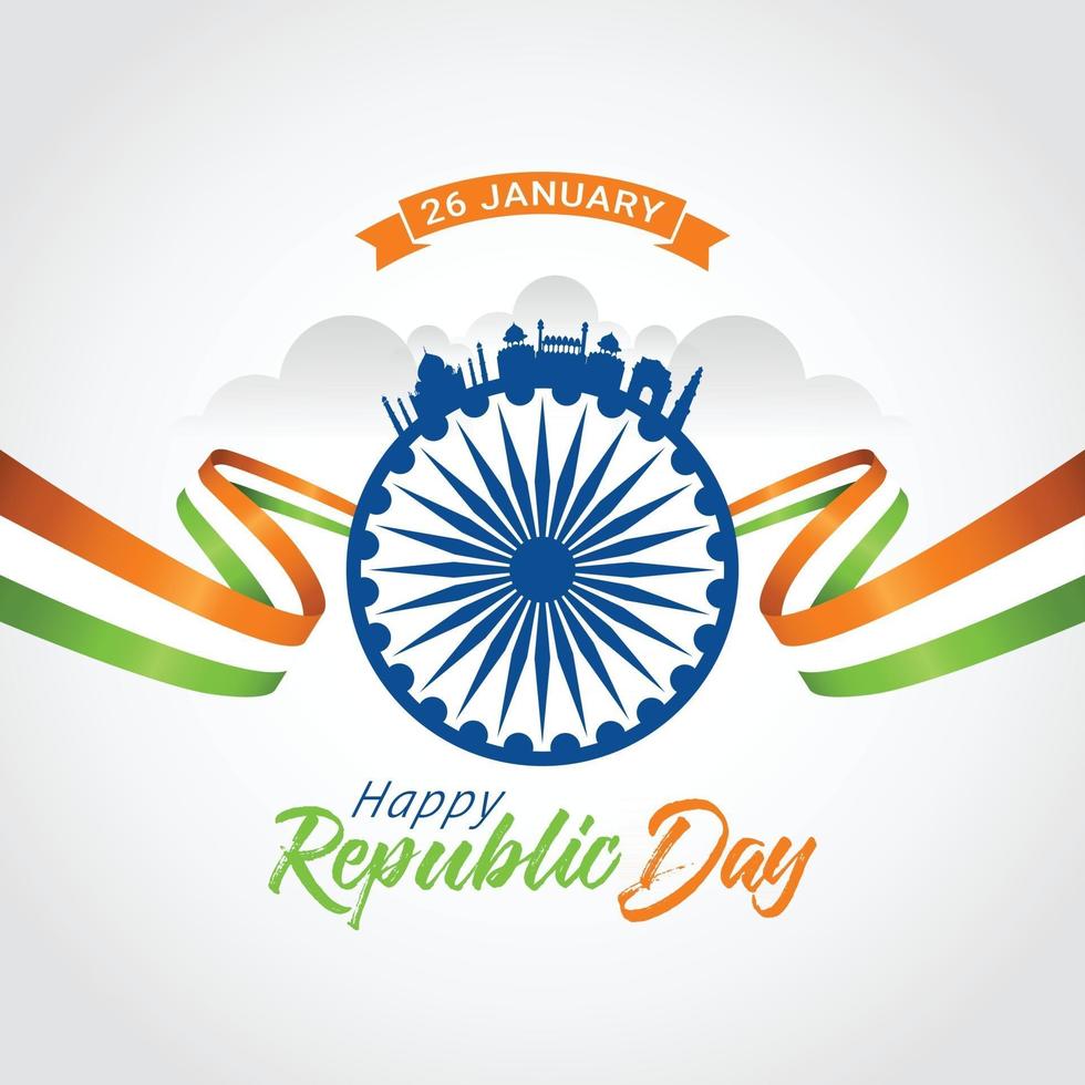 Indian republic day 26 January vector illustration