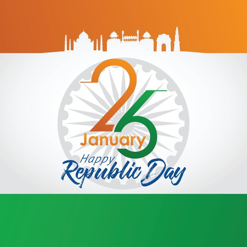 Indian republic day 26 January vector illustration