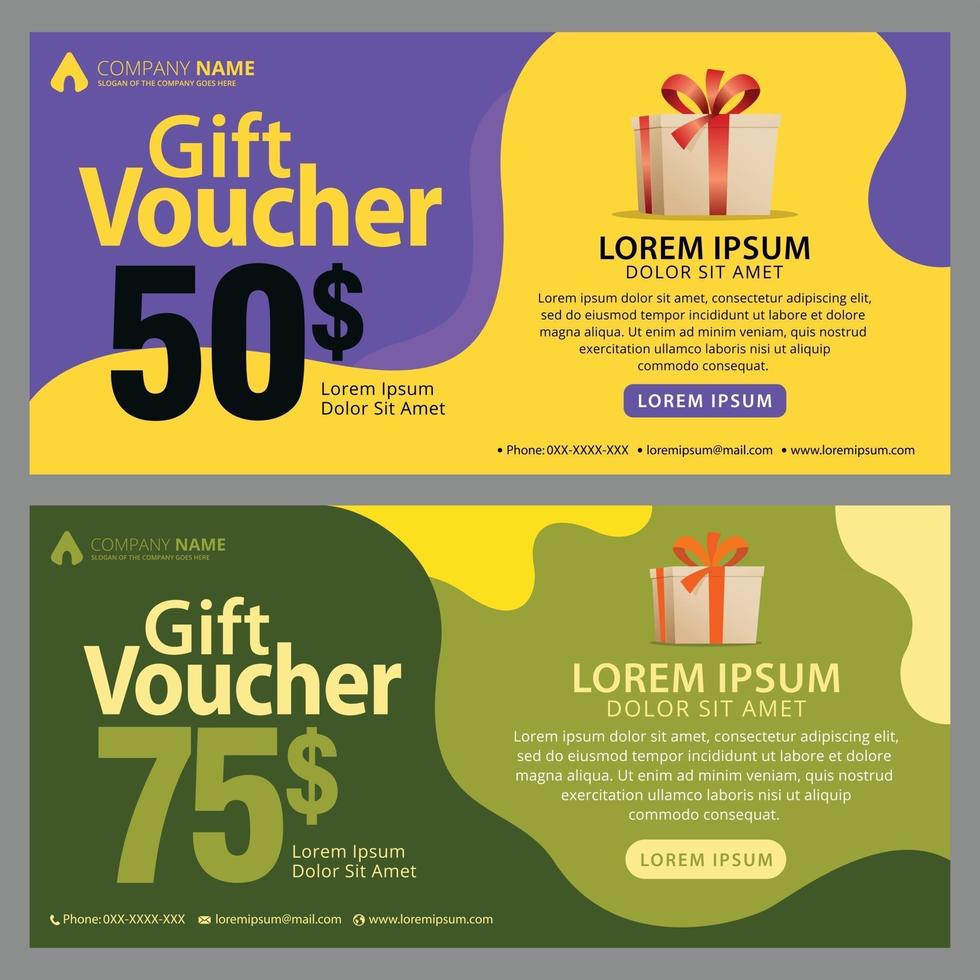 Gift voucher template with clean and modern pattern vector graphic