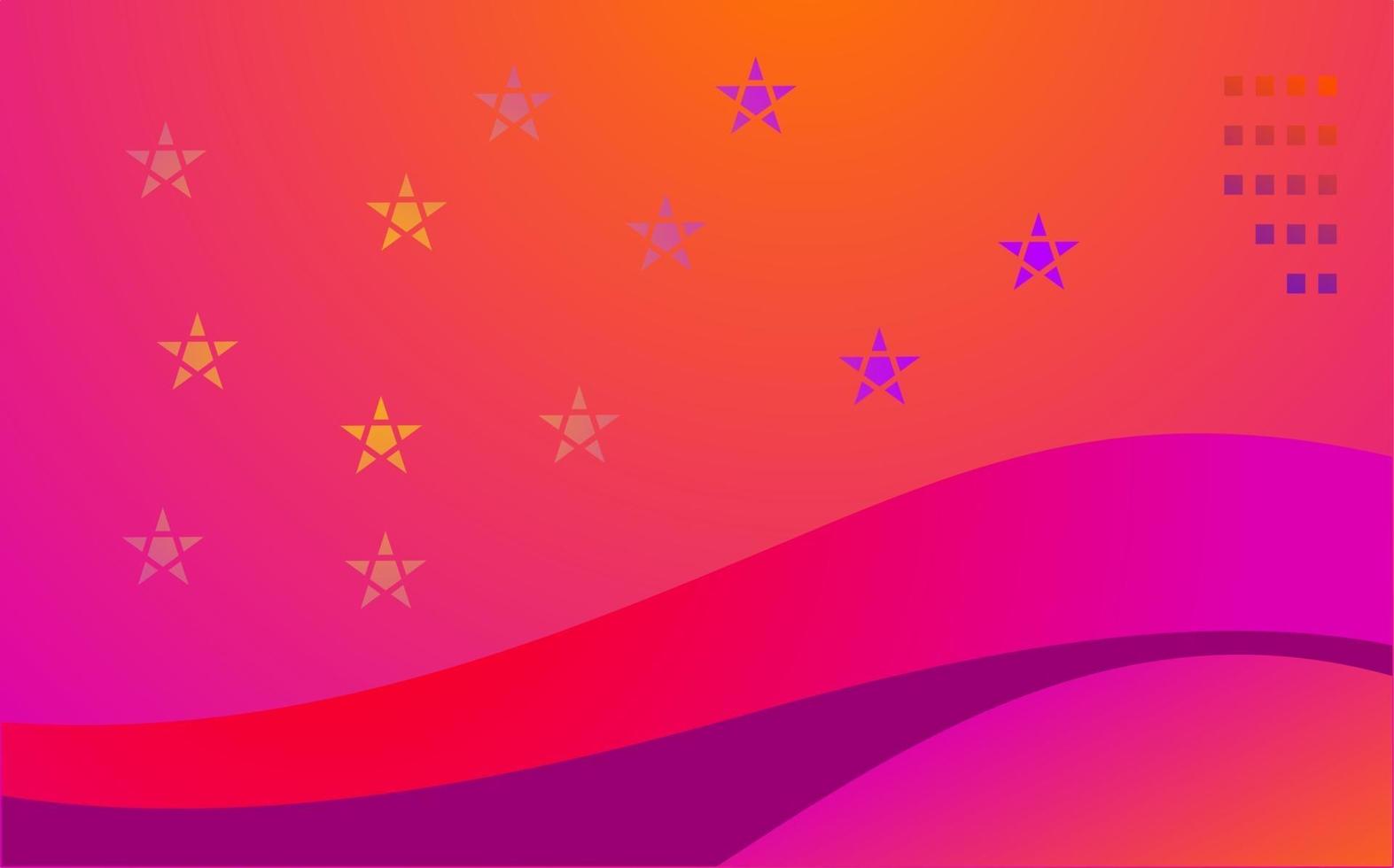 Abstract wallpaper with stars decoration.red and orange color vector