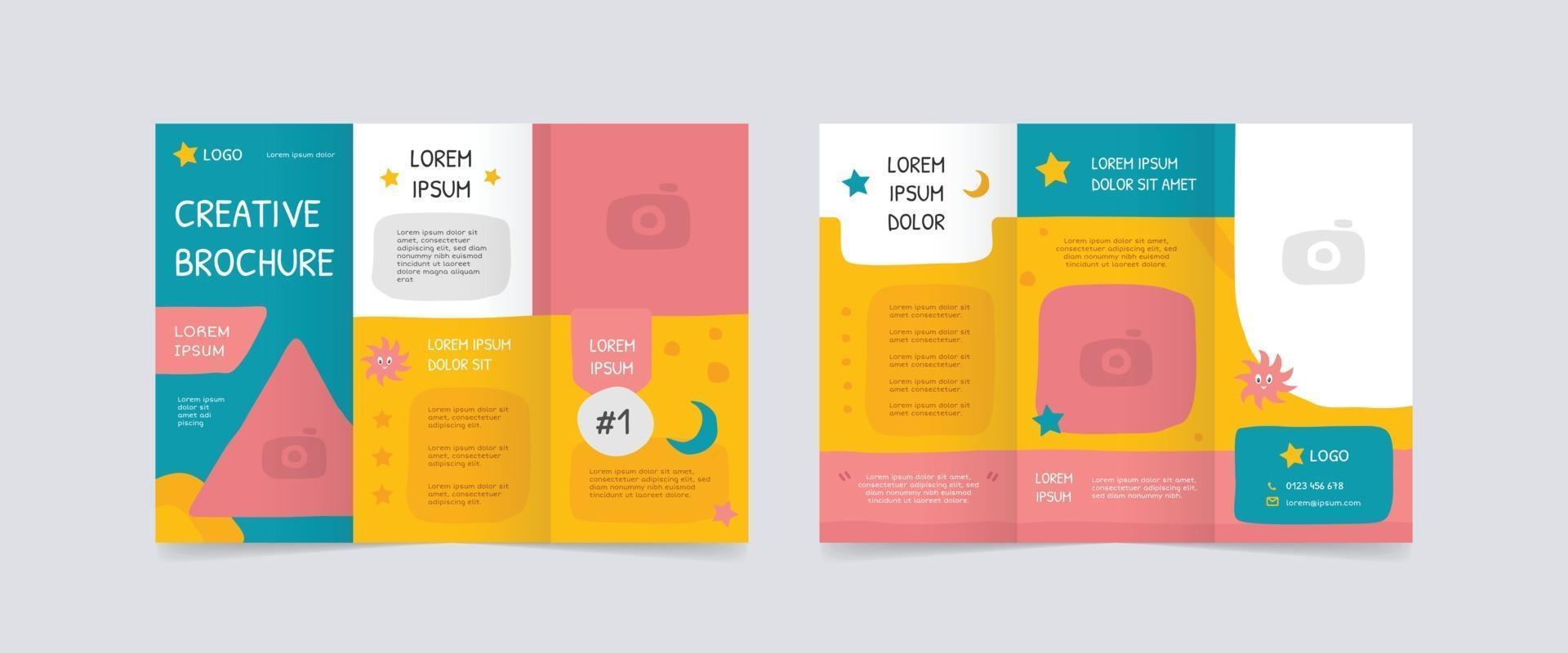 playful trifold brochure design templates vector