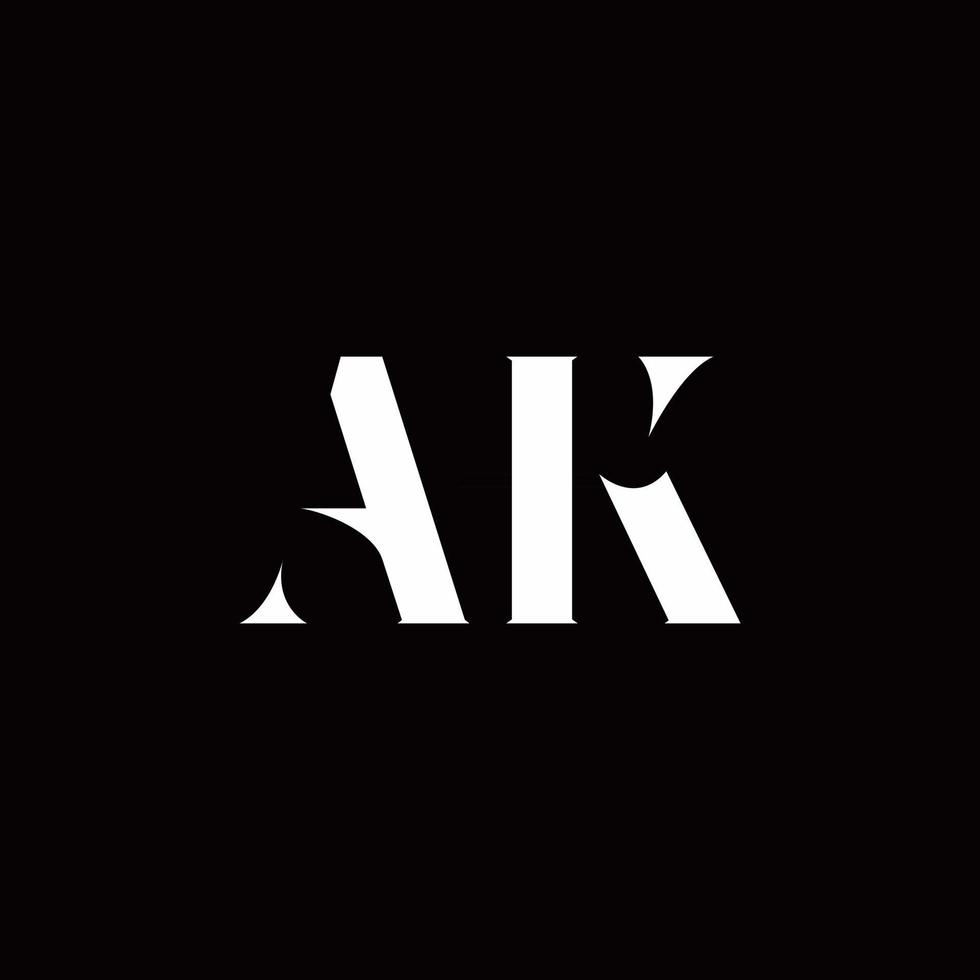 plantilla de diseños de logotipo inicial de letra de logotipo ak vector