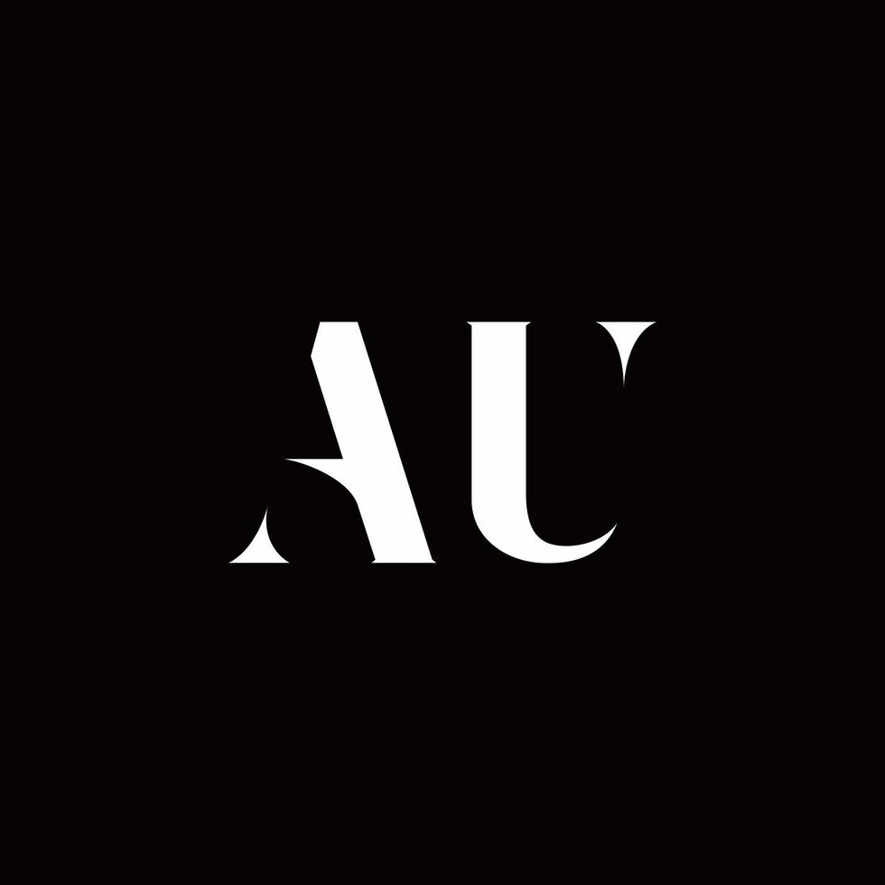 AU Logo Letter Initial Logo Designs Template vector