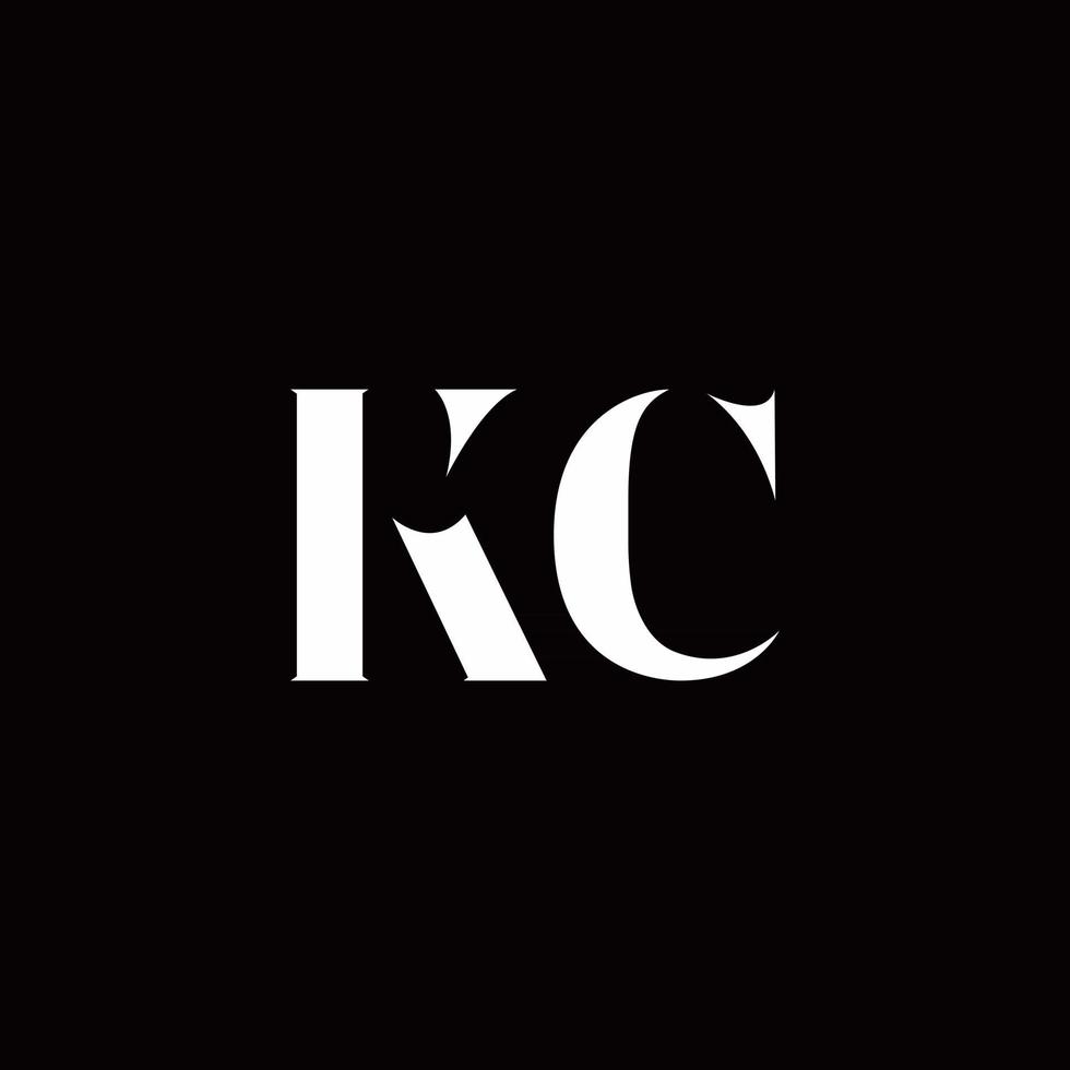 KC Logo Letter Initial Logo Designs Template vector