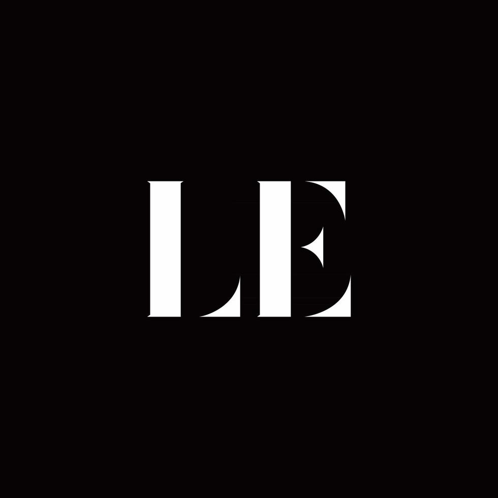 LE Logo Letter Initial Logo Designs Template vector