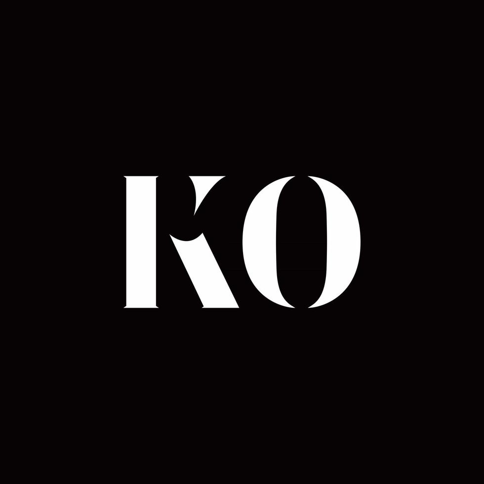 KO Logo Letter Initial Logo Designs Template vector