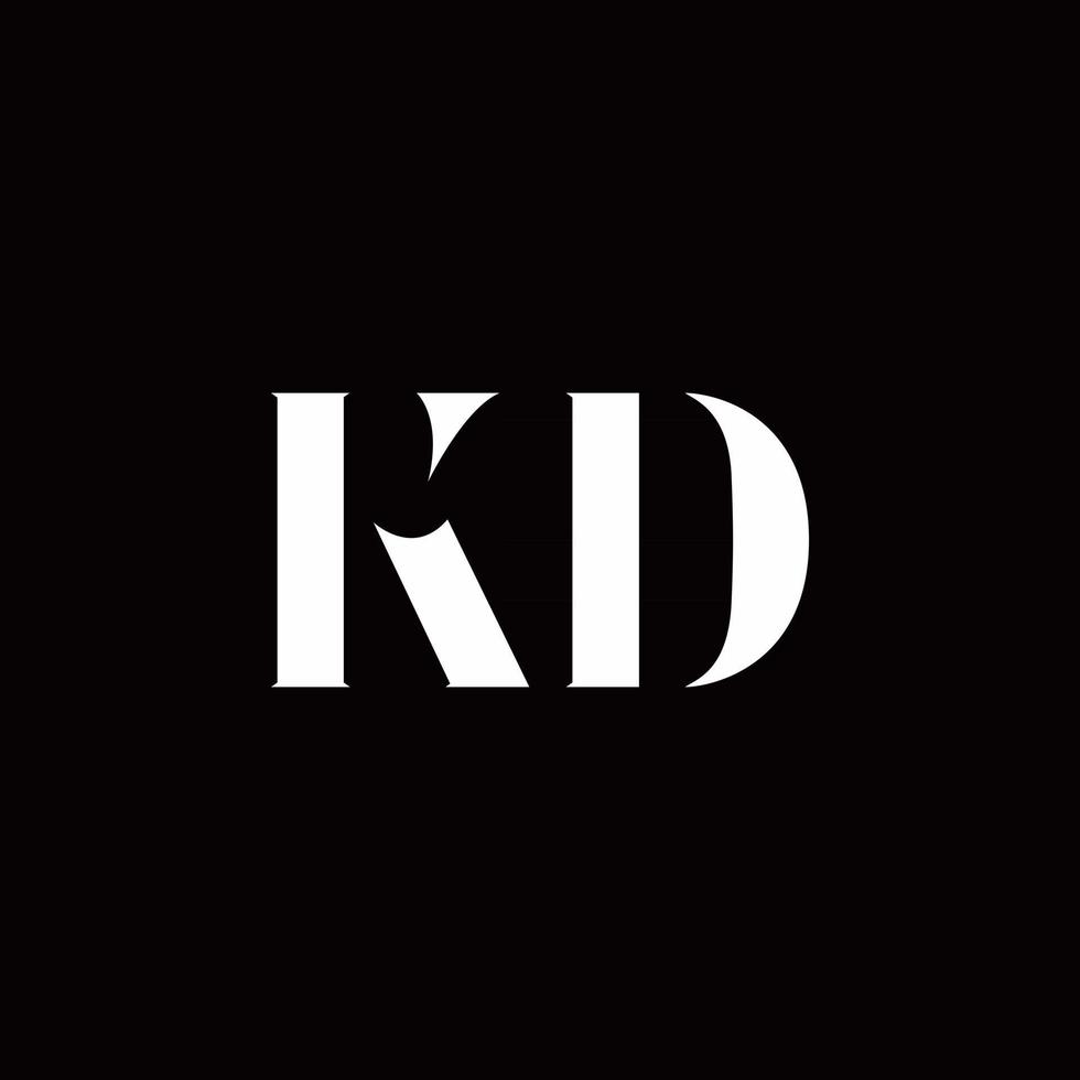 KD Logo Letter Initial Logo Designs Template vector
