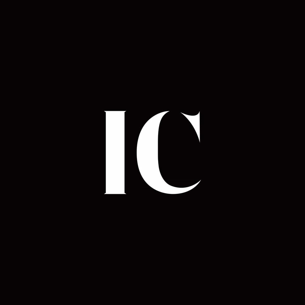 IC Logo Letter Initial Logo Designs Template vector
