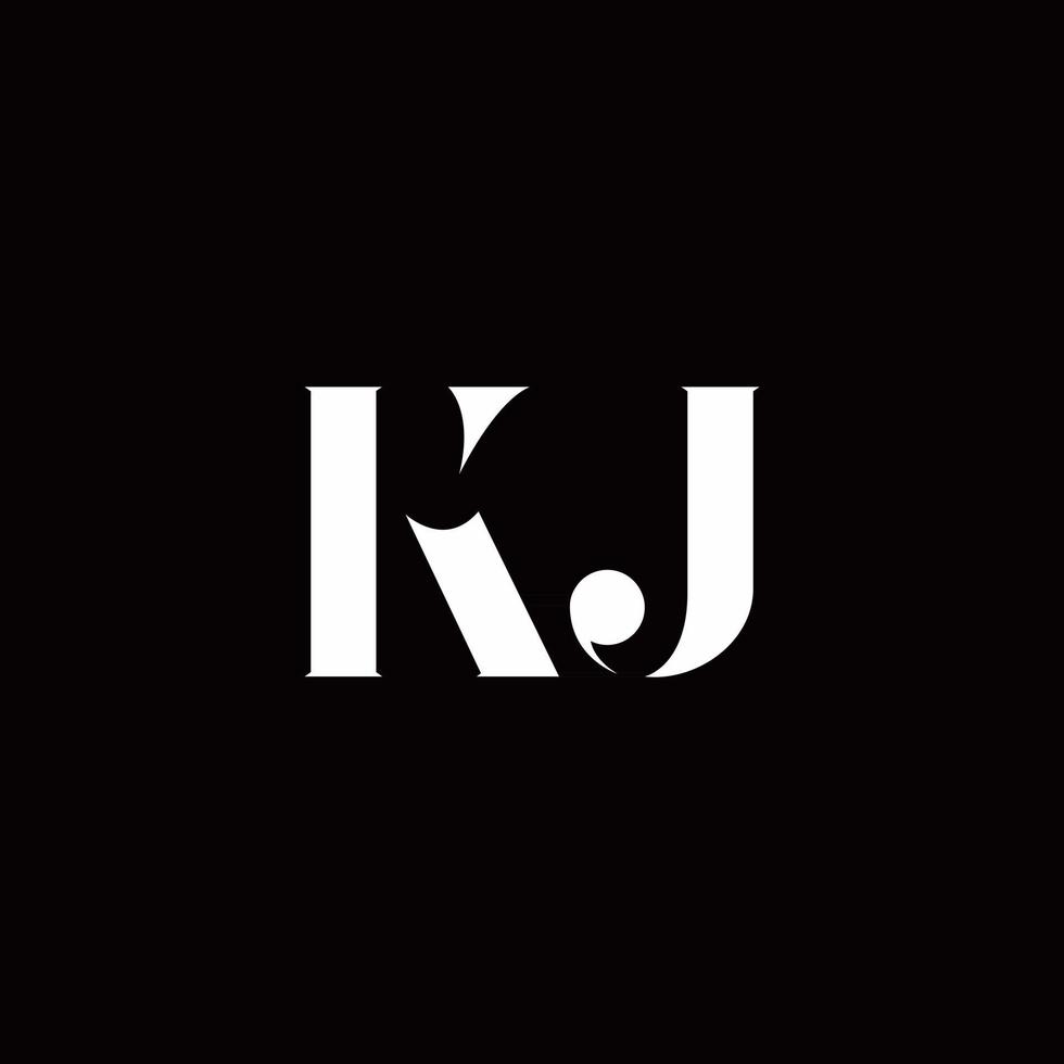 KJ Logo Letter Initial Logo Designs Template vector