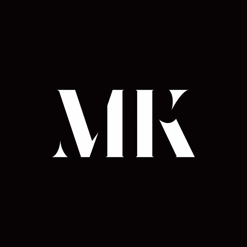 MK Logo Letter Initial Logo Designs Template vector