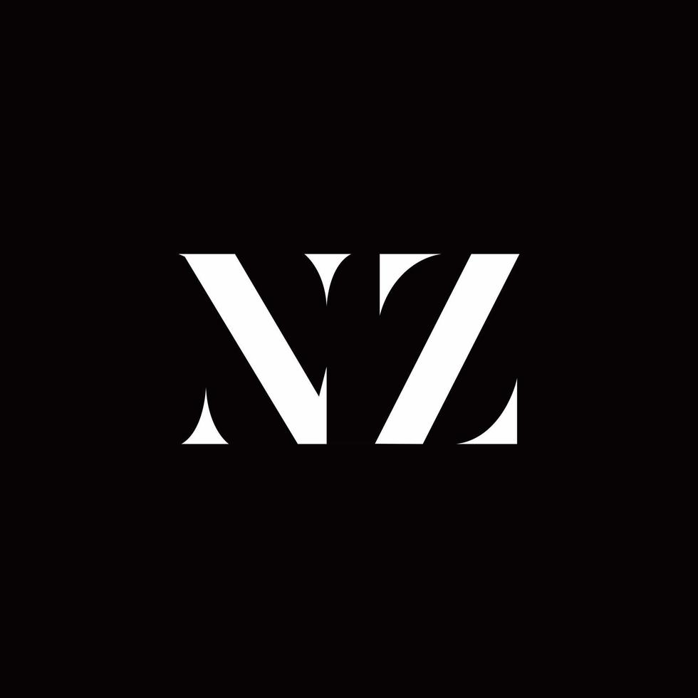 NZ Logo Letter Initial Logo Designs Template vector