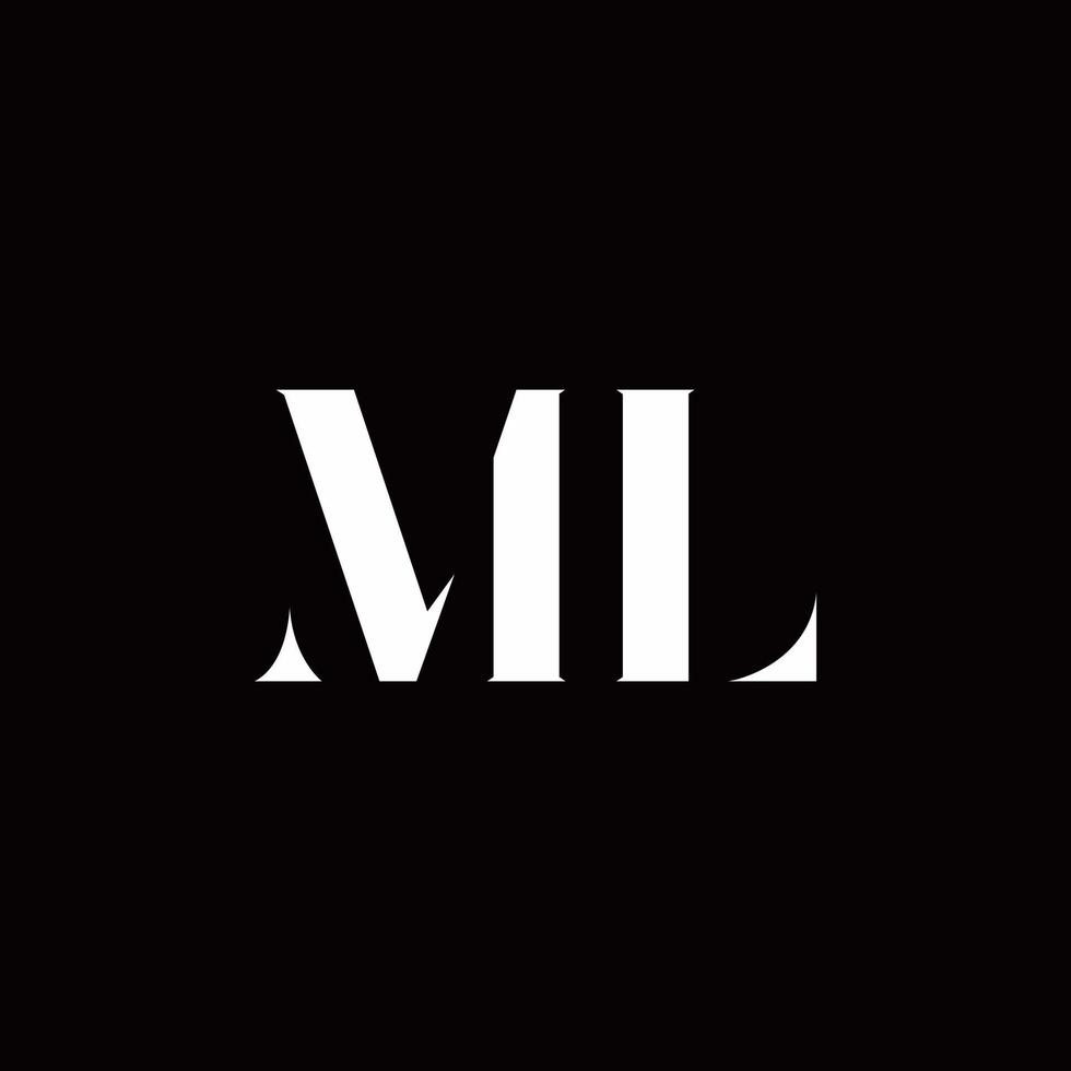 ml logo carta inicial logo diseños plantilla vector