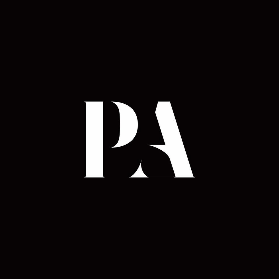 PA Logo Letter Initial Logo Designs Template vector