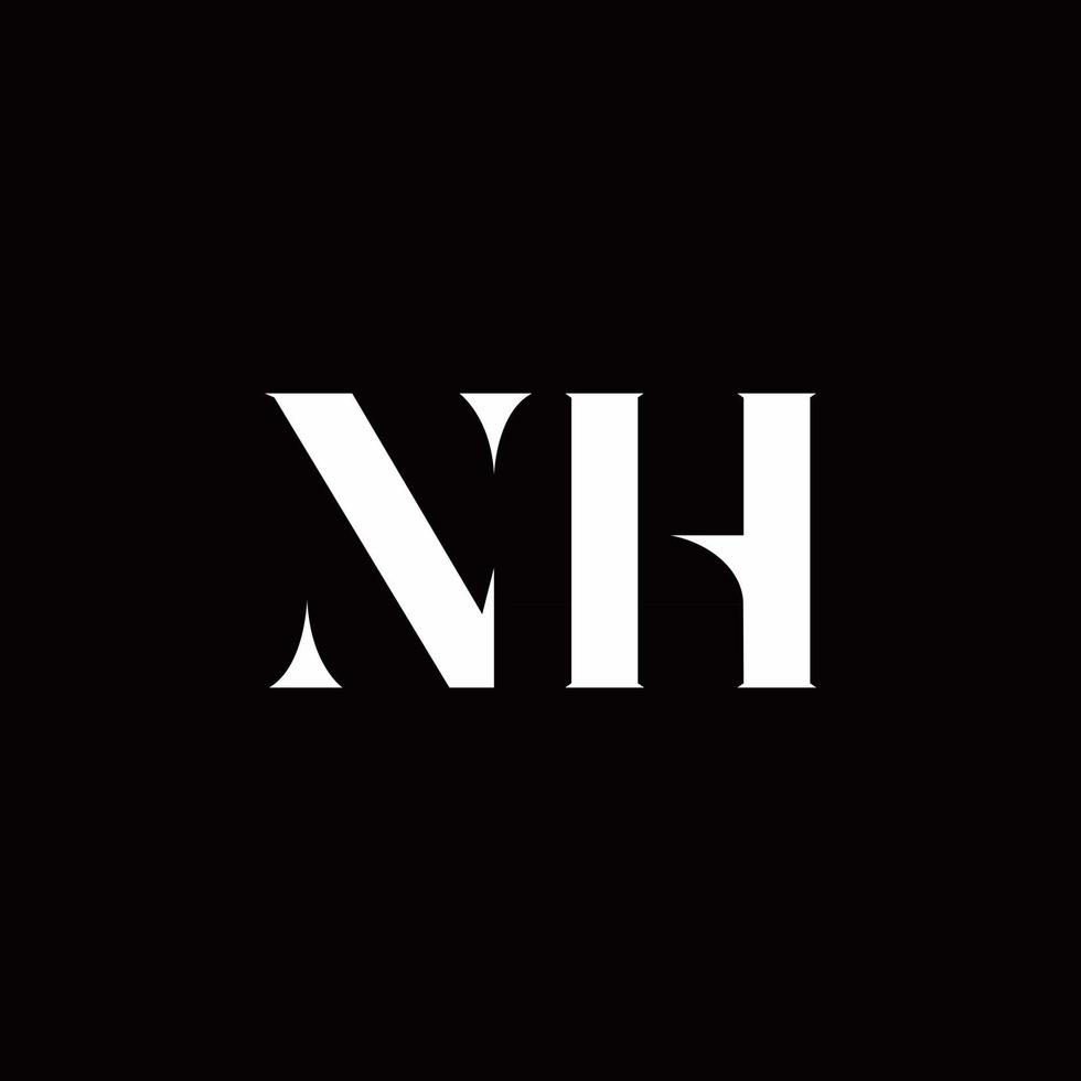 plantilla de diseños de logotipo inicial de letra de logotipo nh vector