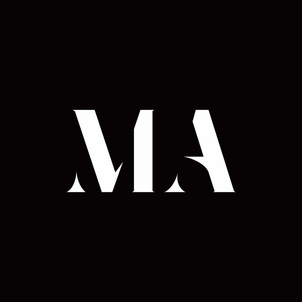 MA Logo Letter Initial Logo Designs Template vector