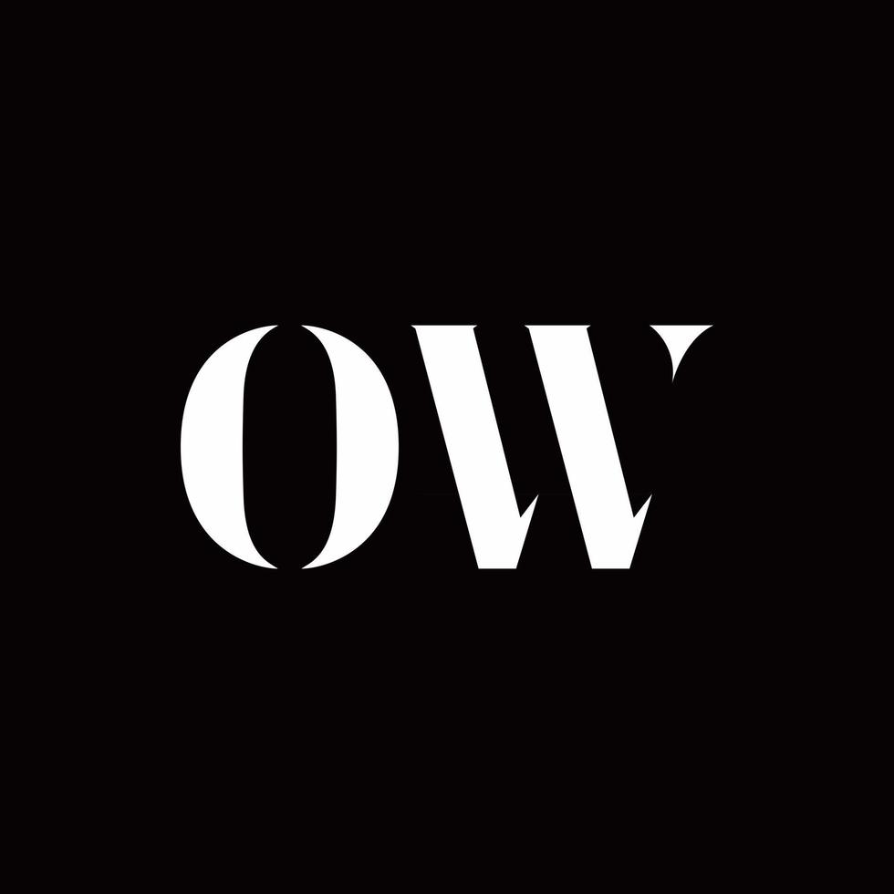OW Logo Letter Initial Logo Designs Template vector