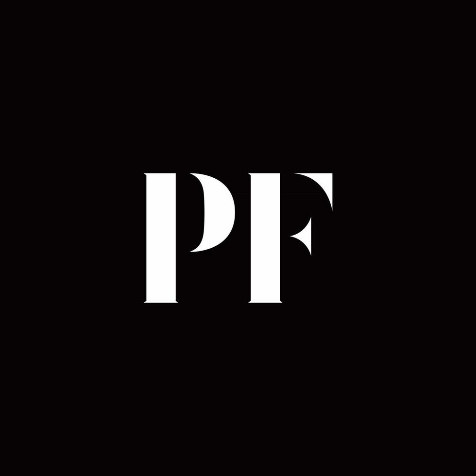 PF Logo Letter Initial Logo Designs Template vector