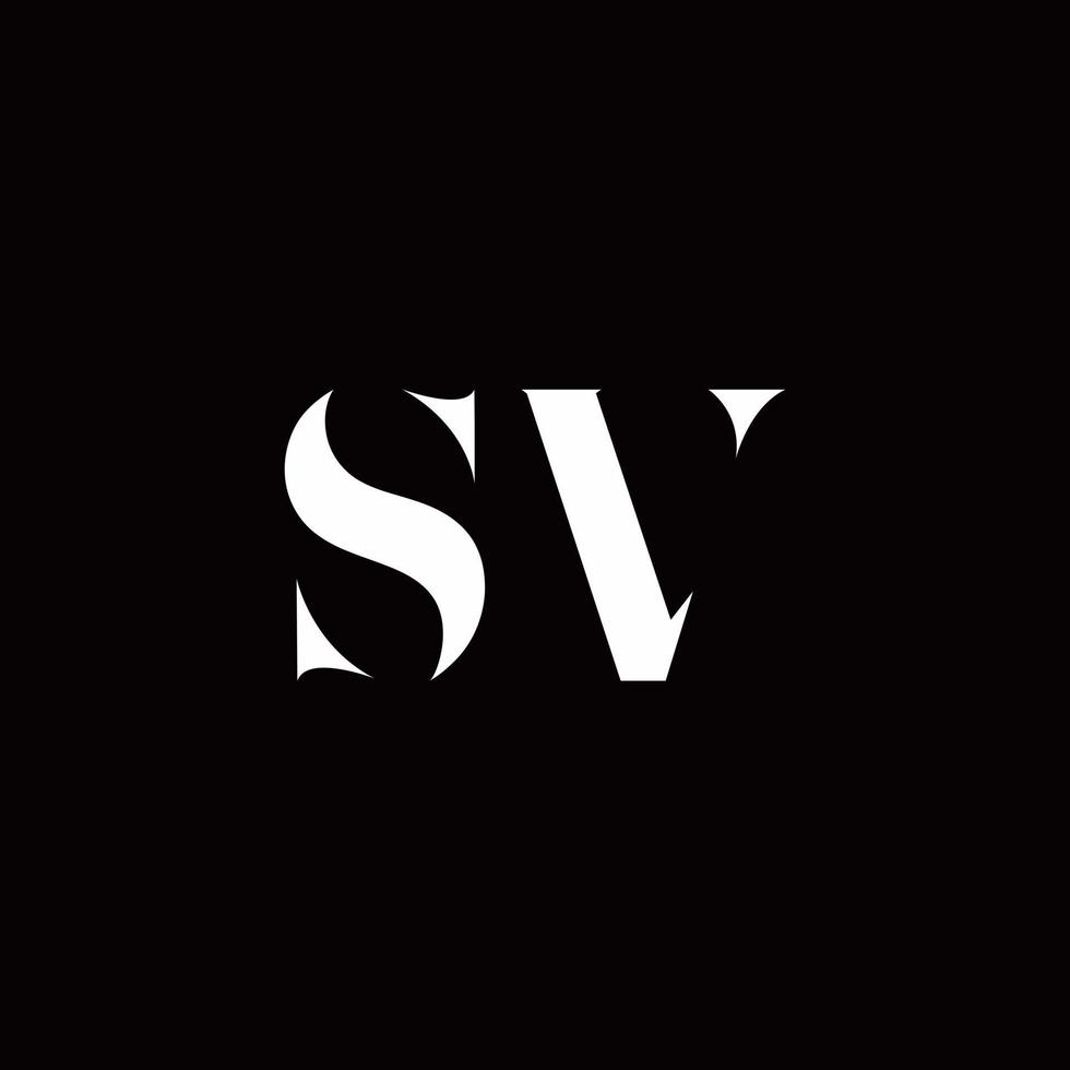 SV Logo Letter Initial Logo Designs Template vector