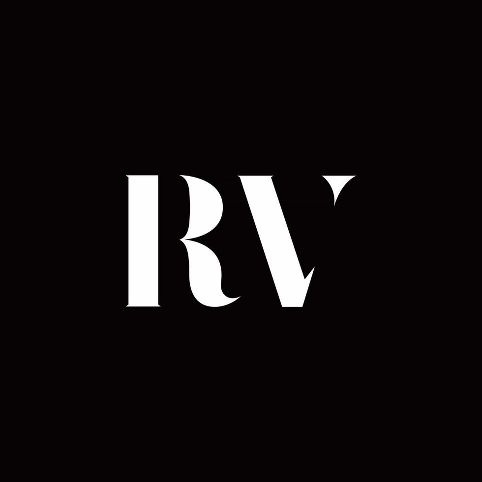 RV Logo Letter Initial Logo Designs Template vector