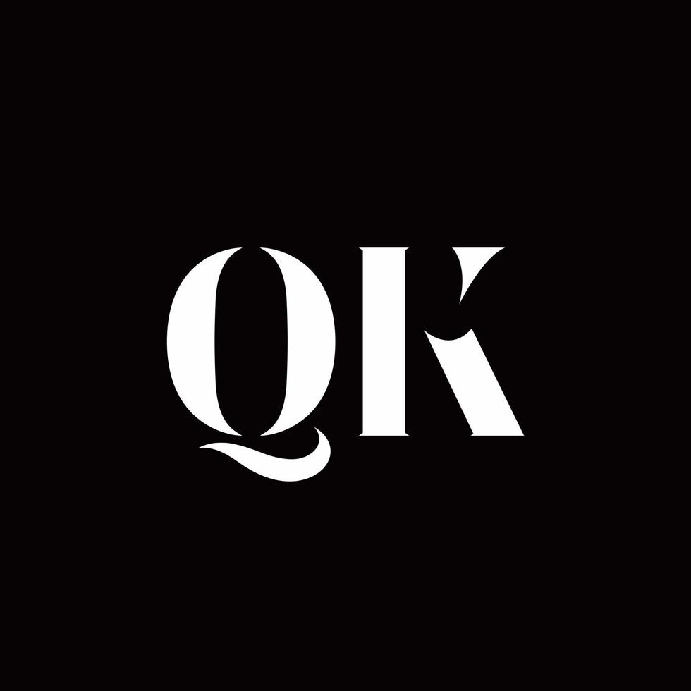 QK Logo Letter Initial Logo Designs Template vector