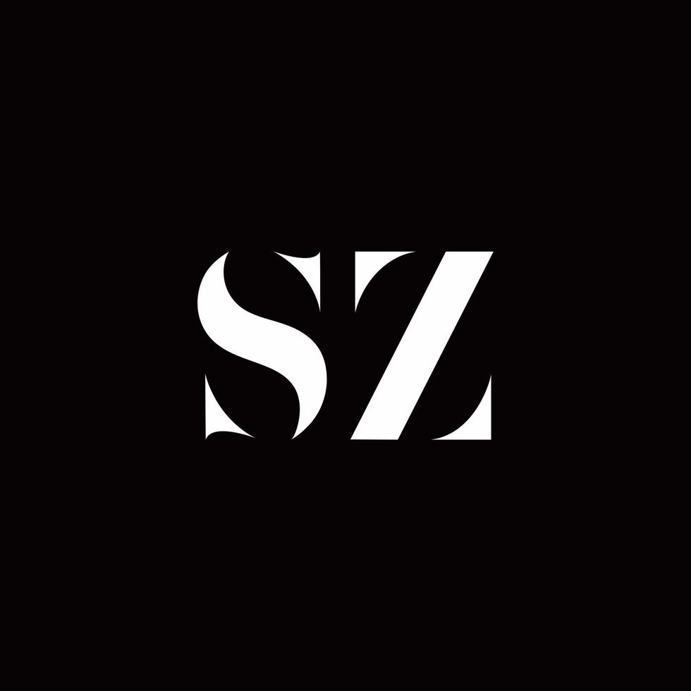 SZ Logo Letter Initial Logo Designs Template vector