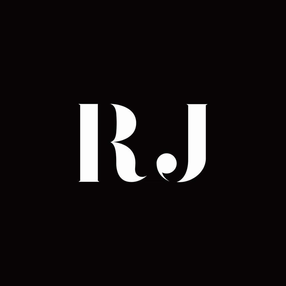 RJ Logo Letter Initial Logo Designs Template vector