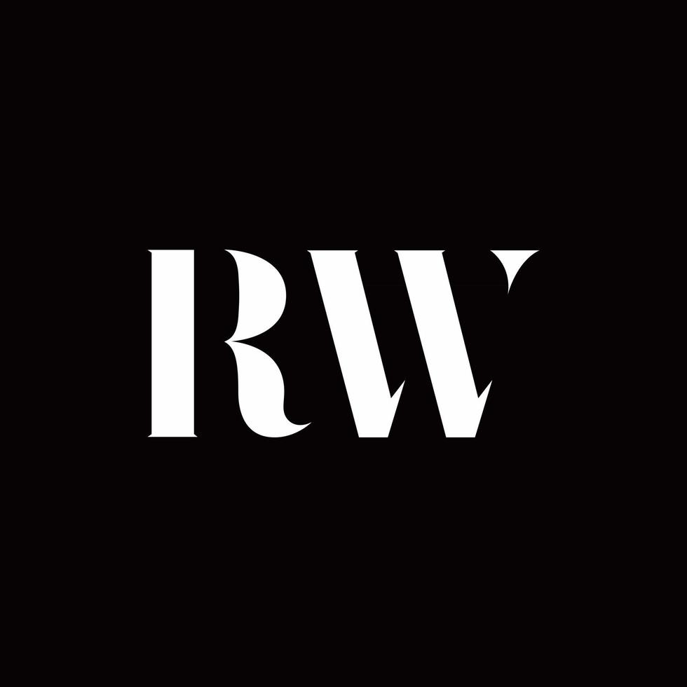 RW Logo Letter Initial Logo Designs Template vector